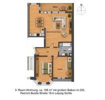 Helle 3-Raum-Altbauwohnung mit großem Balkon in Gohlis-Mitte - Leipzig Nord