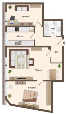 Foto - Helle 3-Zimmer-DG-Wohnung, 65 qm, in Essen-Steele