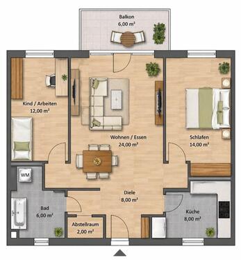 Foto - Gemütliche 3-Zimmer-Wohnung mit Balkon in ruhiger Lage – Detmold