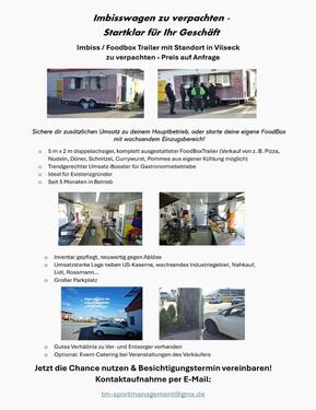 Foto - vollausgestatteter Imbisswagen- Foodtrailer mit festem Standplatz