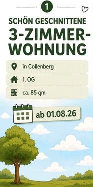 Foto - 3-Zimmer-Wohnung - 600,00&nbsp;EUR Kaltmiete, ca.&nbsp; 85,00&nbsp;m&sup2;