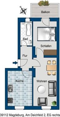 Foto - Etagenwohnung zur Miete in Magdeburg