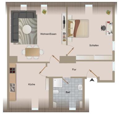 Foto - 2 Zimmer Dachgeschoßwohnung zur Miete in Bitterfeld-Wolfen