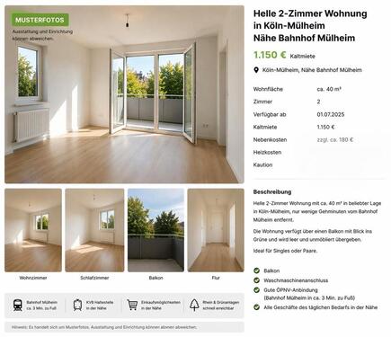 Foto - Wohnung nähe Bahnhof Mülheim Köln