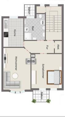 Foto - 63 qm 2-RAUM-WOHNUNG Jena Zentrum 2-Zimmer san.Altbau 2x Balkon
