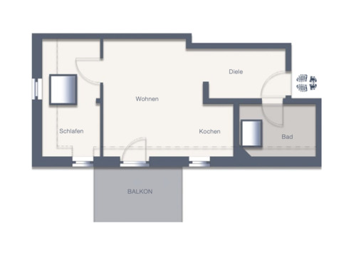 Foto - 2 Zimmer Dachgeschoßwohnung zur Miete in Grimma