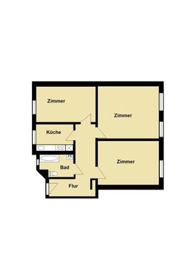 Foto - 3 Zimmer Erdgeschoßwohnung zur Miete in Wittenberge