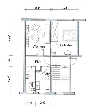 Foto - Etagenwohnung in Borna zur Miete