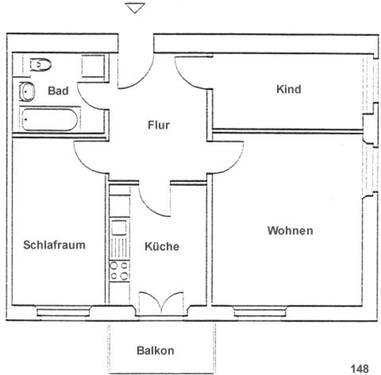 Foto - Bad Freienwalde: Kleine 3-Raumwohnung im Erdgeschoss (206148)