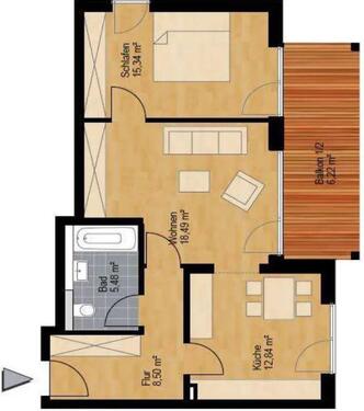 Foto - 2 Zimmer Etagenwohnung zur Miete in Kolbermoor