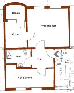 Foto - gemütliche 2-Raum-Wohnung mit Balkon und Fahrstuhl im Stadtzentrum