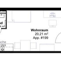 Furnished 1-room apartment in Campo Novo - Mainz Gonsenheim