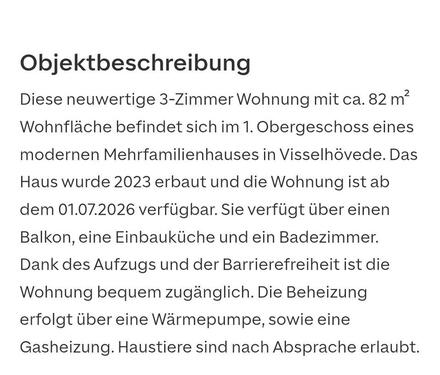 Foto - 3 Zimmer Etagenwohnung zur Miete in Visselhövede