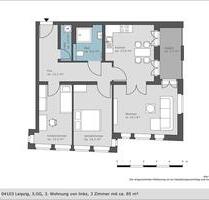 Erstbezug in Citynaher Wohnlage - hochwertige 3 Zimmer Wohnung mit Balkon - Leipzig Mitte