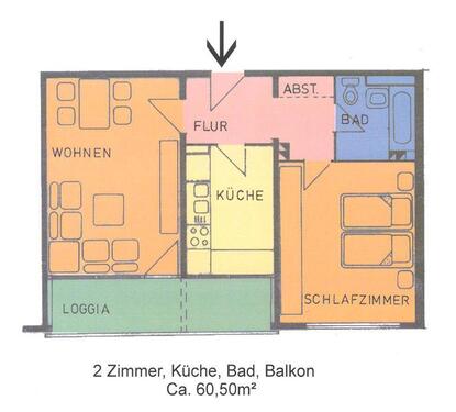Foto - 2 Zimmer Etagenwohnung zur Miete in Kassel