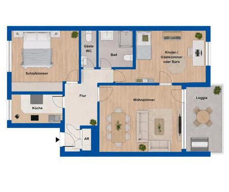 Foto - 3-Zimmer-Wohnung - Balkon, neue Küche, Erstbezug n. Renovierung