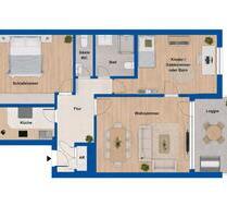 3-Zimmer-Wohnung - Balkon, neue Küche, Erstbezug n. Renovierung - Rotenburg (Wümme)