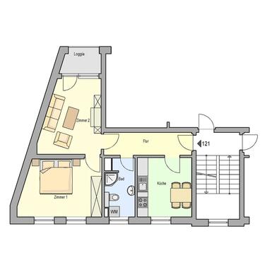 Foto - 2 Zimmer Etagenwohnung zur Miete in Schleiz