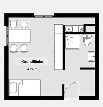 Foto - 1-Zimmer Wohnung neu renoviert - 480,00 EUR Kaltmiete,