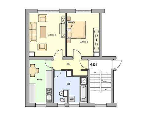 Foto - 2 Zimmer Etagenwohnung zur Miete in Schleiz