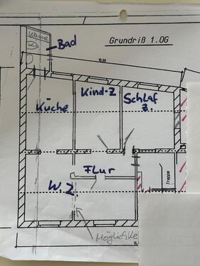 Foto - Mietwohnung 3 Raum zum 01.04.2026