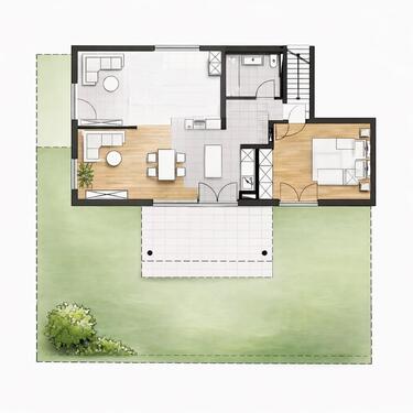 Foto - Moderne 2 Zimmer Wohnung im EG mit Garten und großer Terasse