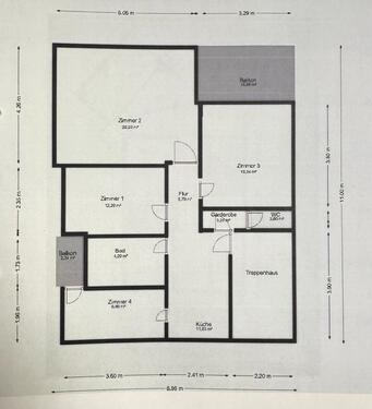 Foto - 4 Zi-Wohnung mit 90 m², 2 Balkon, Einbauküche u. Keller