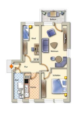 Foto - 3 Zimmer Etagenwohnung zur Miete in Freiberg