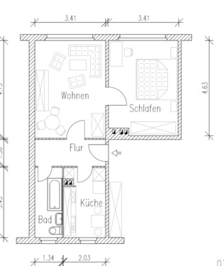 Foto - 2-Raum-Wohnung im 4.OG mit Balkon, Stedtfelder Straße