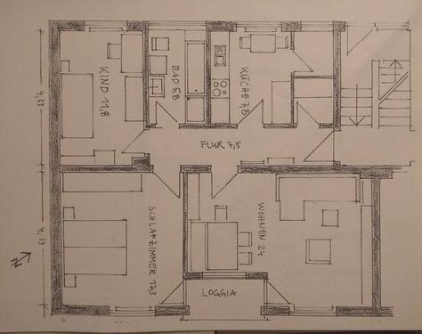 Foto - 3 Zi Wohnung 640 € kalt - 640,00&nbsp;EUR Kaltmiete, ca.&nbsp; 79,00&nbsp;m&sup2;
