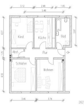 Foto - 3-Raum-Wohnung plus separates Zimmer im 4.OG, Wiesenstraße