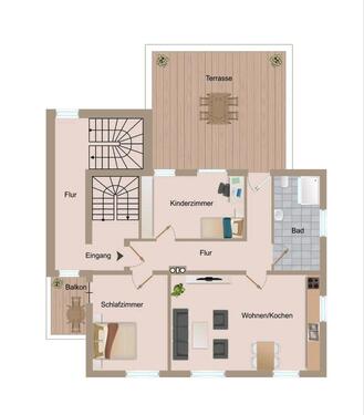 Foto - 3 -Zimmerwohnung mit großer Terrasse zu vermieten