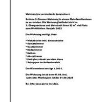 3 Zimmer Wohnung in 25842 Langenhorn