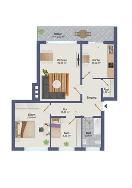 Foto - 3 Zimmer Etagenwohnung zum Kaufen in Vechta