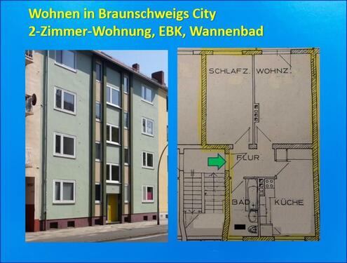 Foto - 2x Wohnen in der City: 2-Zi-Whg, EBK (470EUR) + Terasse (550 EUR)