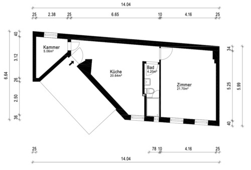 Foto - 2 Zimmer Etagenwohnung zur Miete in Berlin