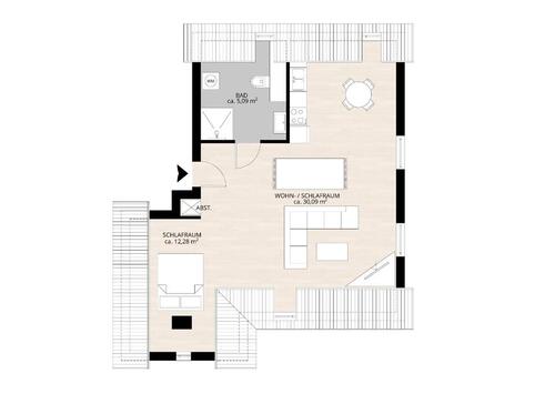 Foto - 1 Zimmer Dachgeschoßwohnung zur Miete in Oberlungwitz