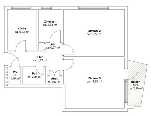 Foto - 3 Zimmer Etagenwohnung zur Miete in Stade