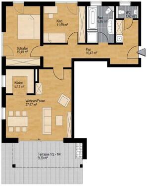 Foto - 3 Zimmer Erdgeschoßwohnung zur Miete in Kolbermoor