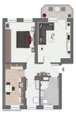 Foto - Moderne 2-Raumwohnung mit flacher Dusche