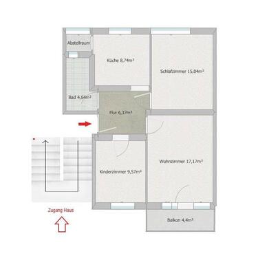 Foto - 3 Zimmer Etagenwohnung zum Kaufen in Erfurt