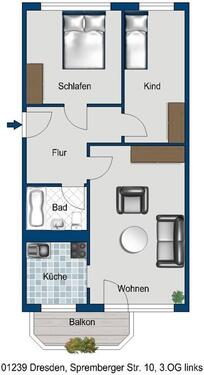 Foto - 3 Zimmer Etagenwohnung zur Miete in Dresden