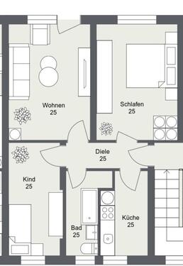 Foto - 3 Zimmer Etagenwohnung in Mühlhausen (Thüringen)