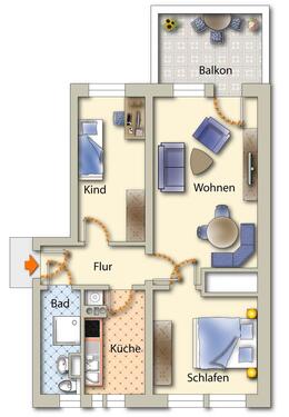 Foto - Etagenwohnung zur Miete in Freiberg