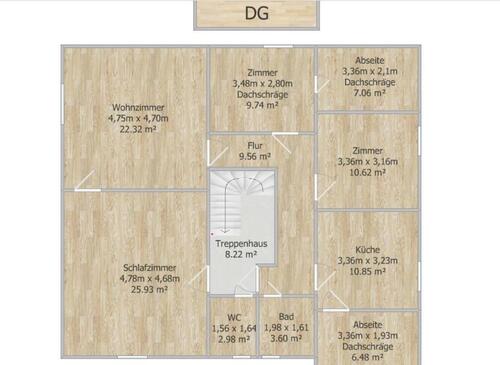 Foto - 4 Zimmer Wohnung ca 95m im DG, Ebk, Gartenmitbenutzung