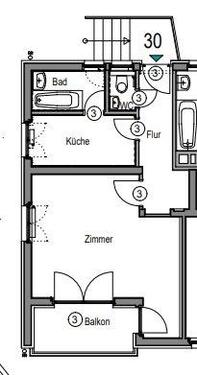 Foto - 1,5 Zimmer Wohnung mit Einbauküche