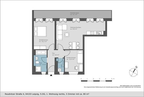 Foto - 3 Zimmer Etagenwohnung zur Miete in Leipzig