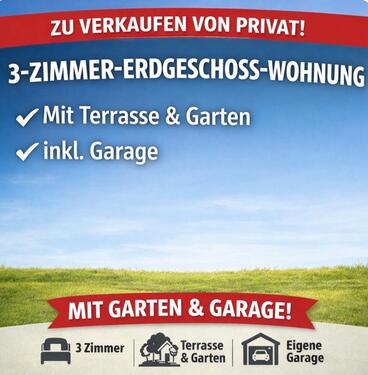 Foto - 3 Zi. Wohnung in Rülzheim, EG, Terrasse, 2 Kellerräume und Garage