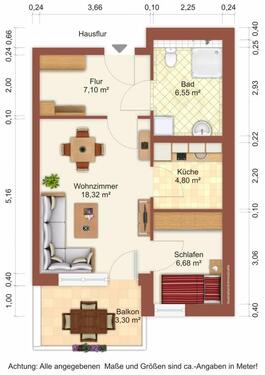 Foto - 2 Zimmer Etagenwohnung zur Miete in Greifswald