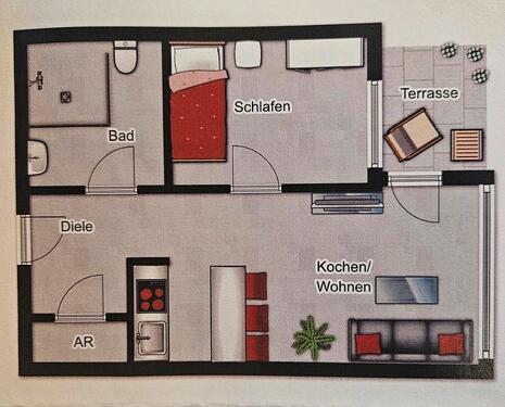 Foto - 2 Zimmer Apartment Wesseling Rheinnähe